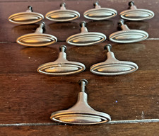 Lot of 10 Drawer Draw Pulls Knobs Silver Color Metal Oval 2"x3/4"x1.25"
