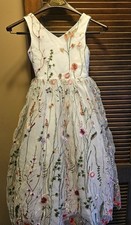 Azazie Arianna Diamond White A-Line Lace Tulle Dress Easter Dress Size 7