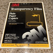 New 3M PP2500 Transparency Film for Copiers. 50 sheets 8.5” x 11” # 141