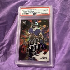 2025 Panini Donruss Optic Light It Up Lamar Jackson Black Pandora Prizm 24/149🔥