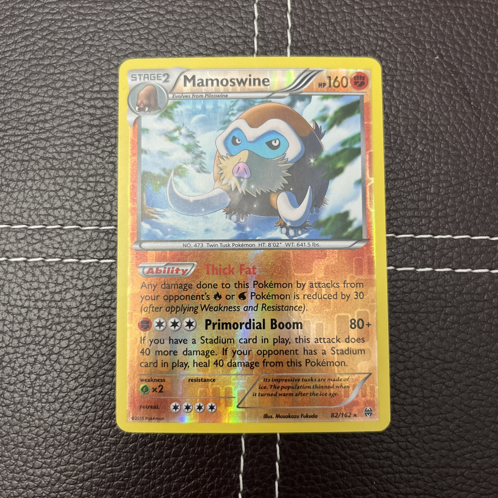 Pokemon TCG - Mamoswine - 82/162 - XY Breakthrough - LP Reverse Holo Rare (2015)