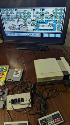 NES / Nintendo System Konsole + ORIGINAL Controller & Spiel - Zustand: Gebraucht