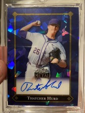 2025 Leaf Metal RC Thatcher Hurd AUTO 13/15 SP Blue Cracked Ice Prism Yankees
