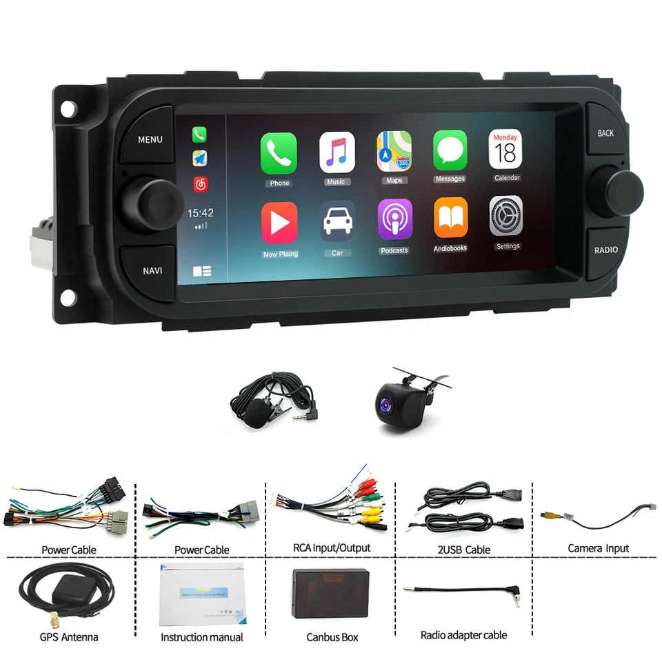 6.86" Car Stereo For 1999 -2004 Chrysler 300M Radio Android 13 GPS Navi Carplay Foto 4 de 4