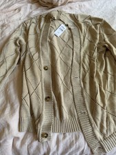 Todd Snyder Men's XS Beige Argyle Cardigan Sweater Button Front Knit