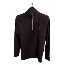 Cutter Buck Alabama Crimson Tide Quarter Zip Pullover Men's S Black Dry Tech
