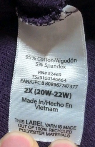 Terra & Sky Womens Size 2X Purple Cotton Blend Sleeveless Dress 24 - Picture 8 of 10