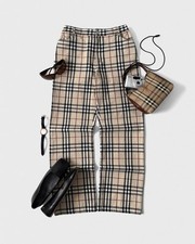 Vintage Burberry London Elegant Nova Check Regular Trousers Pants Women  s Size M