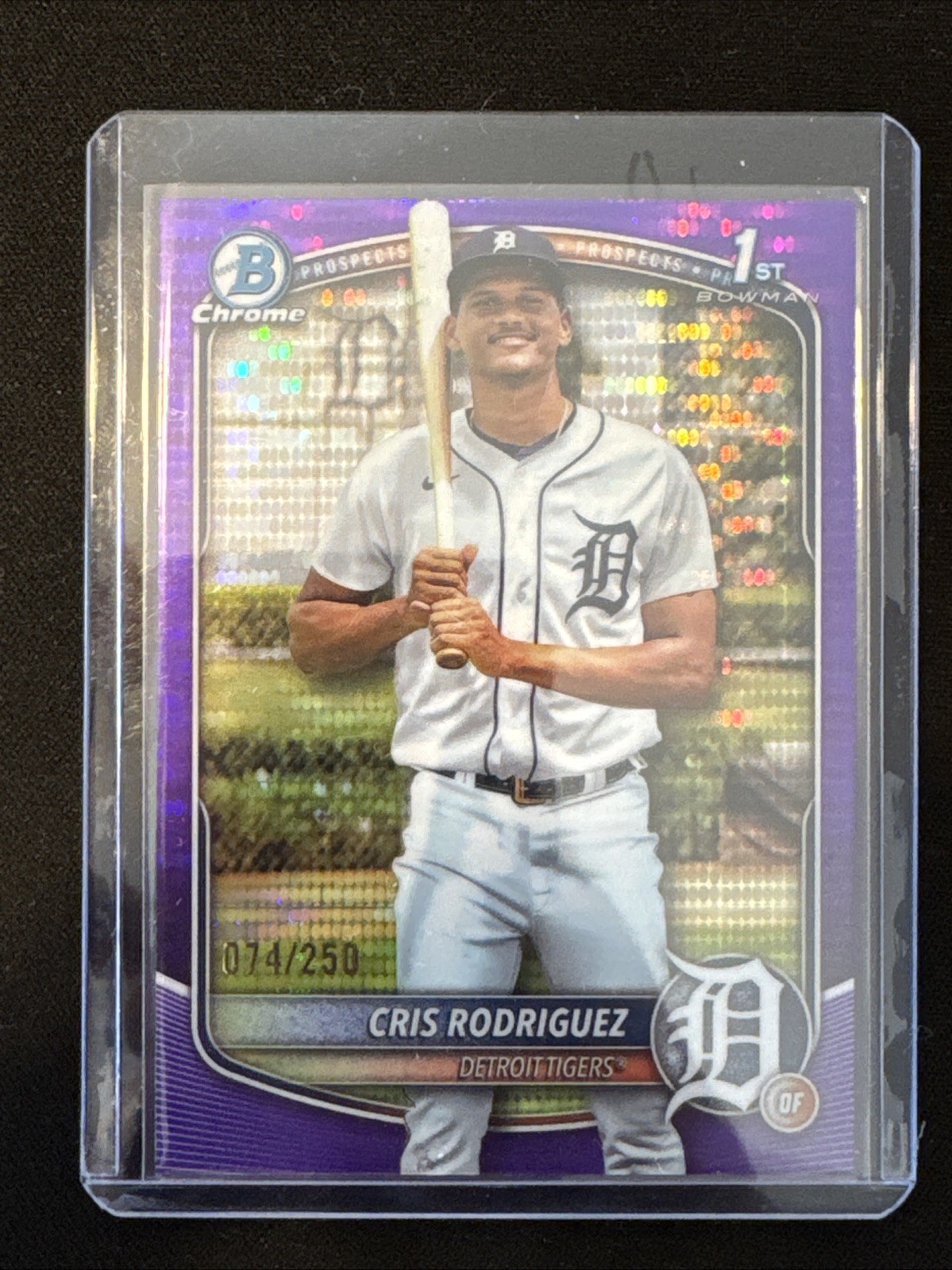 2025 Bowman Chrome Cris Rodriguez 1st Purple Pulsar Refractor #84/250 BCP-250
