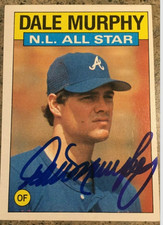 DALE MURPHY ATLANTA BRAVES AUTOGRAPHED SIGNED 1986 TOPPS ALL STAR CARD #705