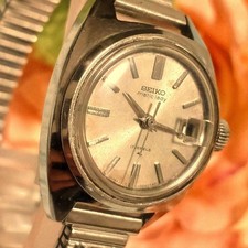 Working SeikoMatic Lady Automatic Watch, Silver, Date, Vintage
