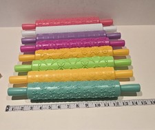 8 Embossed Fondant Textured Rolling Pins / Pro Cake Decorating Set Pastry
