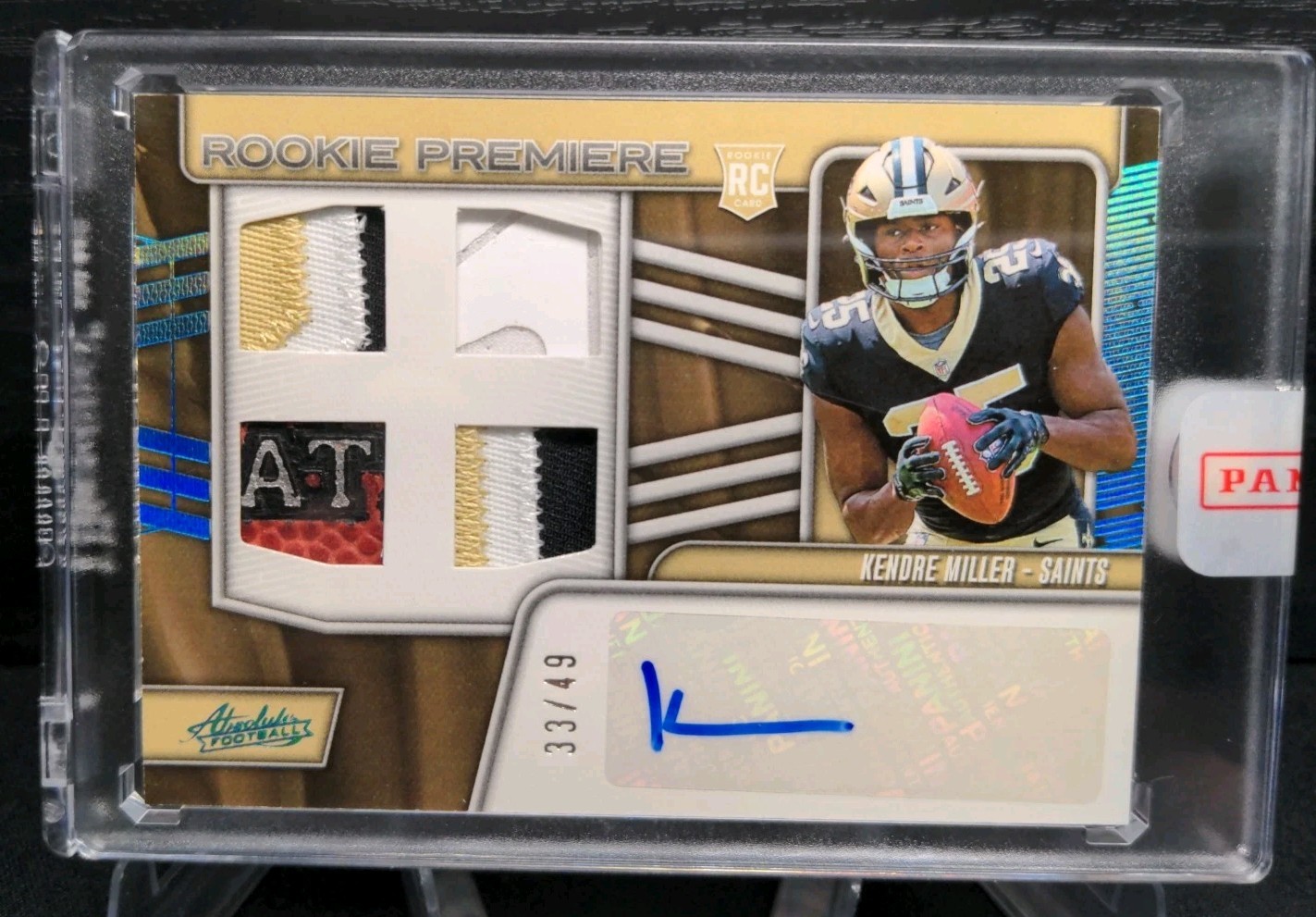Kendre Miller Panini Absolute Rookie Premiere Materials Autographs Quad #RPMAKM Base