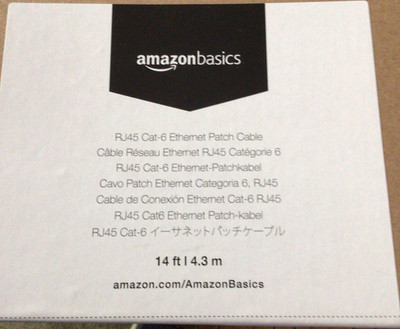 AmazonBasics RJ45 Cat 6 Ethernet Patch Cable 14 ft Ethernet Patch (RJ-45)