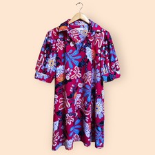 Jude Connally Emerson Dress Abstract Seaside Berry Preppy Summer Women’s Large