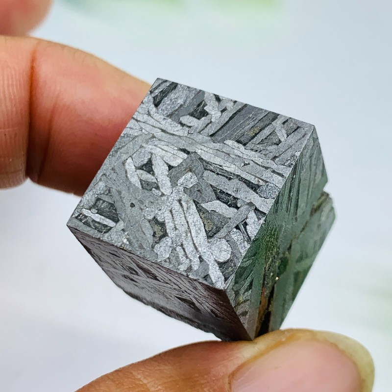 Aletai Iron Meteorite Cube Altay iron meteorite Cube etched pattern 62g60mm