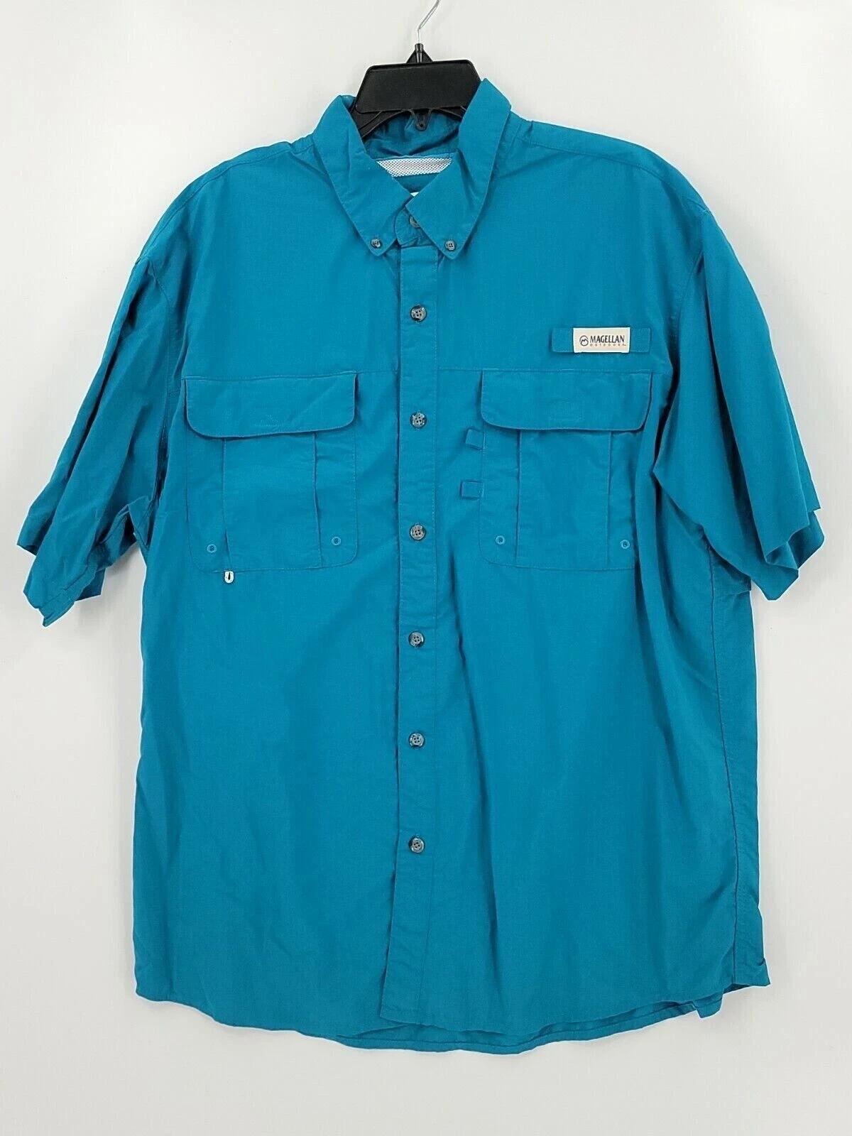 Magellan Outdoors Mens Size Large Blue Relaxed Cape Back Fishing Shirt