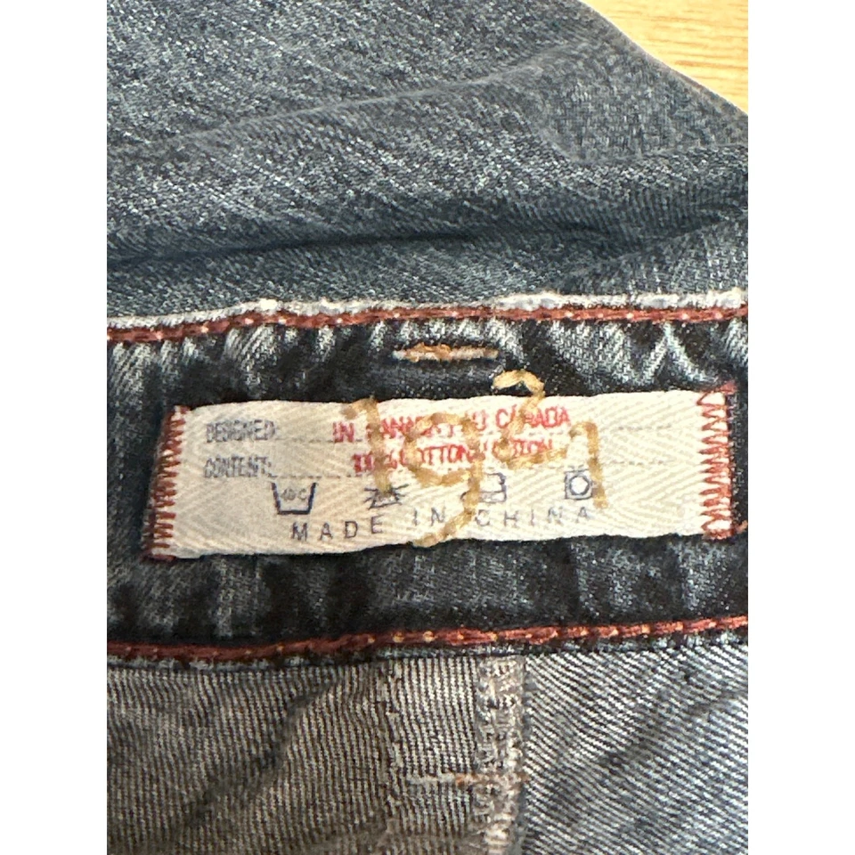 Pantalones de mezclilla acampanados 1921 para hombre azul lavado oscuro botón tiro medio corte boot OS Foto 3 de 4