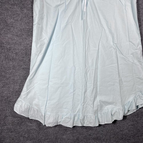 VINTAGE Ashley Taylor II Nightgown Size 24W-44 Cotton Blue Ruffle Frill Floral - Picture 3 of 16