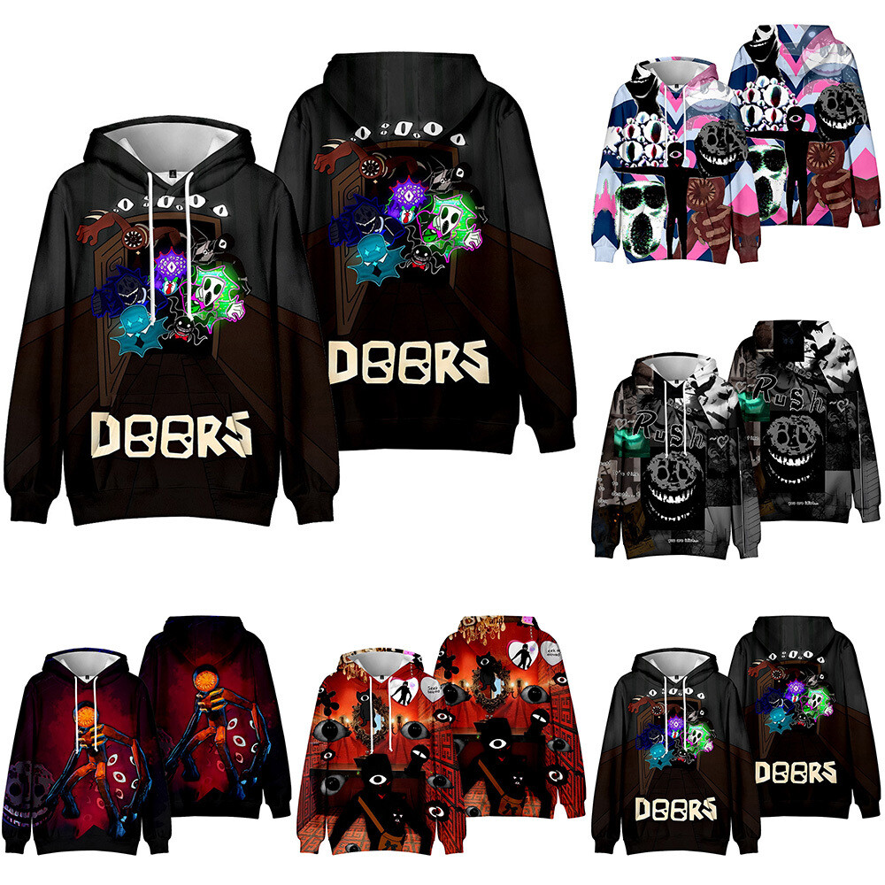 Roblox Doors Unisex Kids Hoodie Hooded Sweatshirt Tops Sweater Hoody