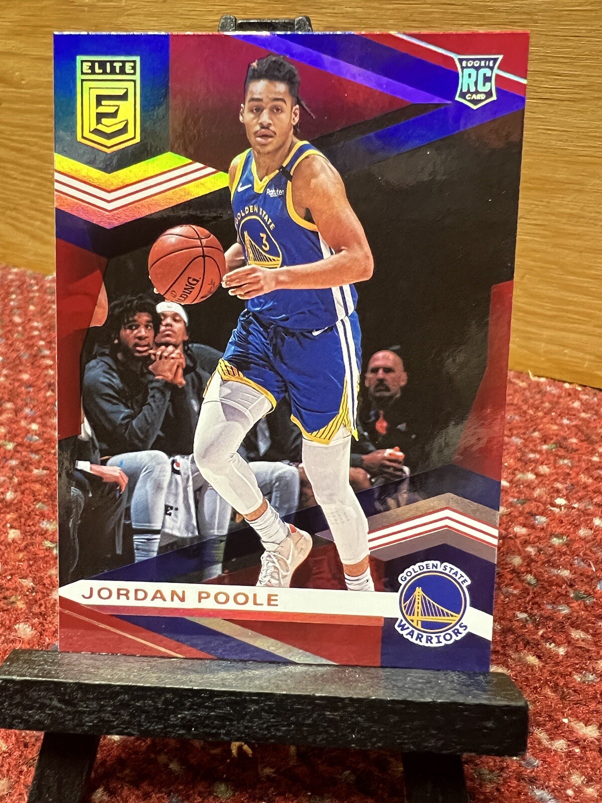 2019-20 Donruss Elite Red Jordan Poole #117 Rookie RC