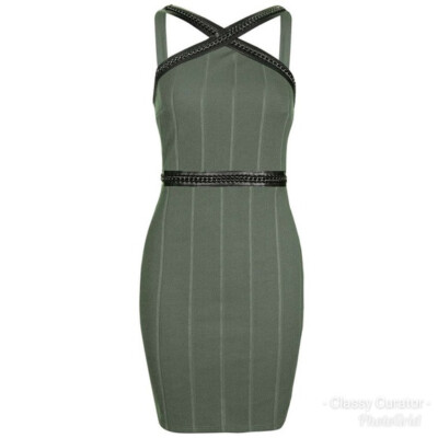 Topshop, Olive Green Chain Bodycon Bandage Dress, Size 4, NWT | eBay Topshop, Olive Green Chain Bodycon Bandage Dress, Size 4, NWT | eBay