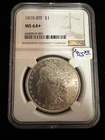 1878 8 TAIL FEATHER MORGAN DOLLAR NGC MS 64+ 001