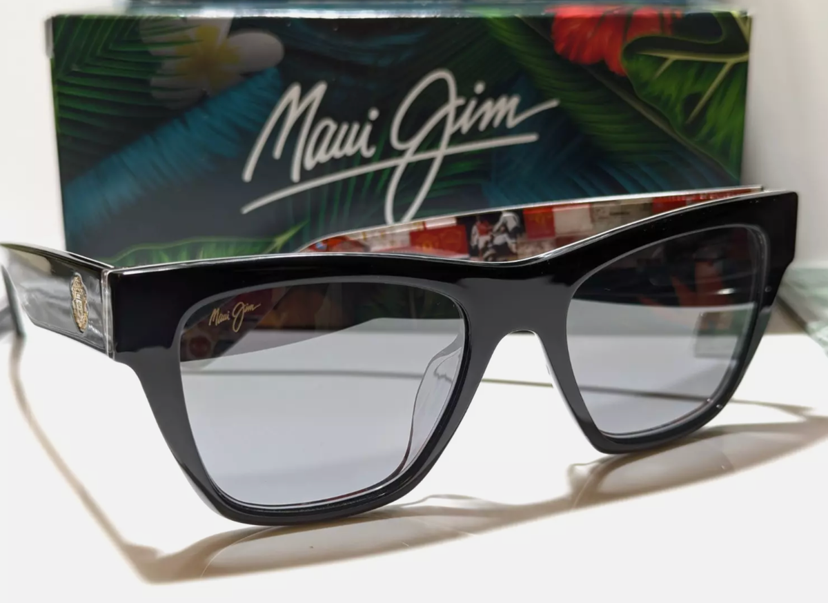MANCHESTER UNITED MAUI JIM TREBLE Polarized Black & Red Sunglasses