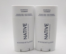 2 PACK Native Deodorant Charcoal Aluminum Free 2.65 oz each