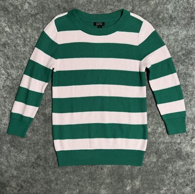 Halogen X Athlantic Pacific Sweater Women’s XS Multi Striped Cotton Crew  Neck