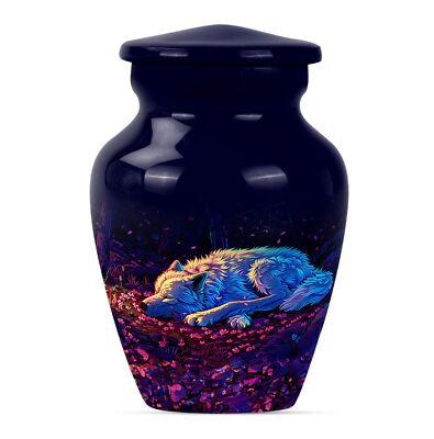 Cremation Keepsake: Abstract Wolf Urn - Container For Human Ashes Keepsake