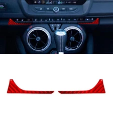 For Chevy Camaro 2016-2018 Carbon Fiber RED Nevigation Lower Panel Trim Strip 2*