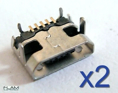 2x connecteur à souder micro USB type B femelle / 2x Female connector to solder