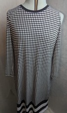 MICHAEL KORS | COLD SHOULDER HOUNDSTOOTH STRIPED PRINTED DRESS WOMEN'S LARGE 