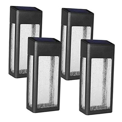 4 Pack Solar Fence Lights Solar Post Accent Light/Wall Light Solar Wall