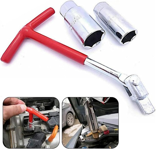 3PC T-BAR SPARK PLUG SPANNER WRENCH SET REMOVAL TOOL 16mm 21mm SOCKETS - Picture 3 of 4