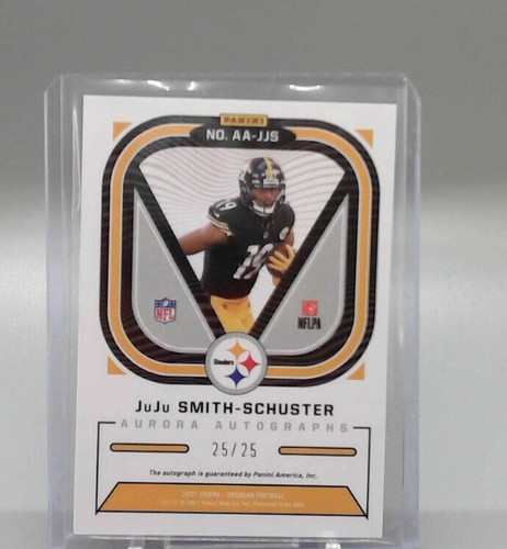 2021 Panini Obsidian JuJu SMITH-SCHUSTER Aurora Auto EE Yellow 25/25 #AA-JJS - Picture 2 of 2
