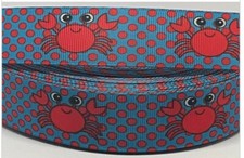 Crab Ribbon - 7/8" Grosgrain Ribbon - Cute Crab Ribbon