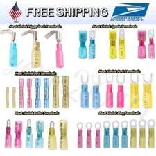 Heat Shrink Wire Connectors Ring Fork Spade Butt Piggy Bullet Crimp Terminals