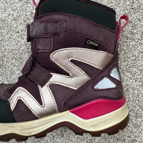 Ecco Gore-Tex Gamuza Cuero Invierno Botas de Nieve Niños 12 Púrpura Impermeables - Imagen 6 de 18