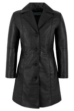 Zita Black Ladies Smart Casual Designer Real Lambskin Leather Blazer Jacket Coat