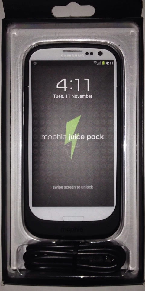 Funda Batería Recargable Samsung Galaxy S3 Mophie Juice Pack 2300 mAh Negra Foto 2 de 4