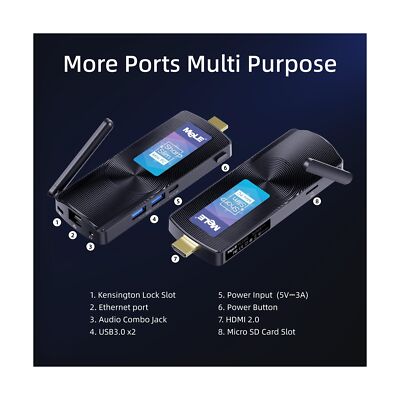 MeLE PCG02 Fanless Mini PC Stick Windows 11 Home Celeron