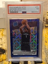 2020-21 Panini Optic Rookie Blue Velocity Prizm #151 Anthony Edwards (RC)