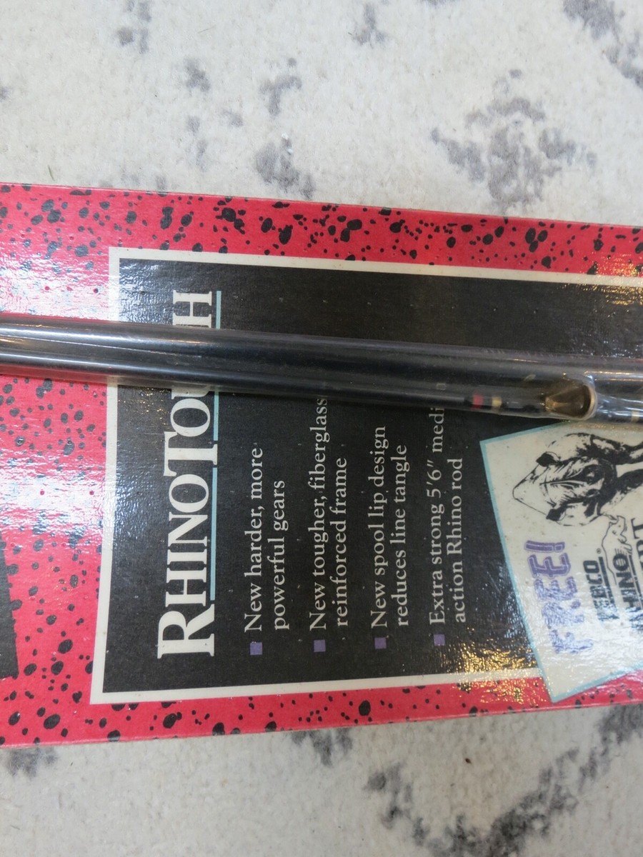 Lot Ancien Canne Et Moulinet Zebco Rhino Touch - Pièce De Collection Rare Sous Emballage