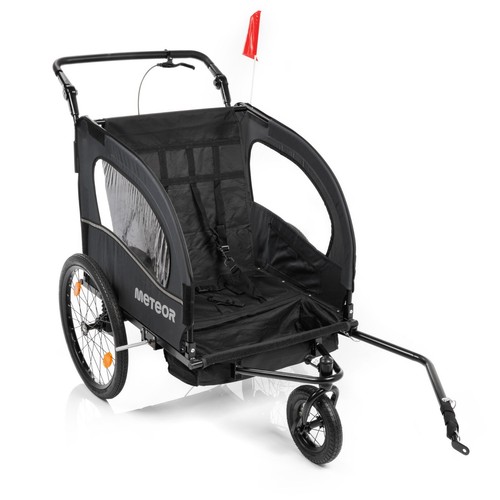 2in1 Kinderanhänger Fahrradanhänger mit Federung Jogger Anhänger für 1-2 Kinder - Bild 8 von 19