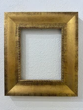 8x10 Picture frame photo art frame real wood Country Rustic Vintage Gold Leaf