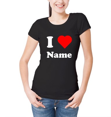 I Love... Individuelles T-Shirt Freund Freundin Valentinstag Jubiläum Stalker