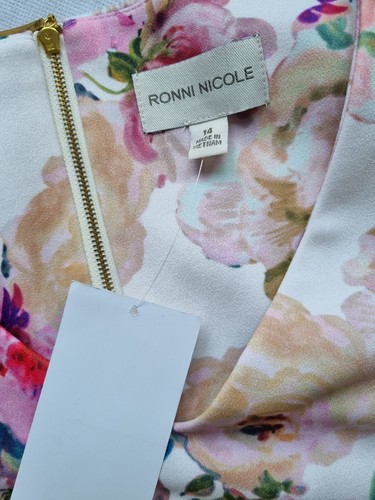 Ronni Nicole Floral Midi Dress 3/4 Flutted Sleeve Uk 14 Bnwt Wedding Guest - Picture 5 of 12