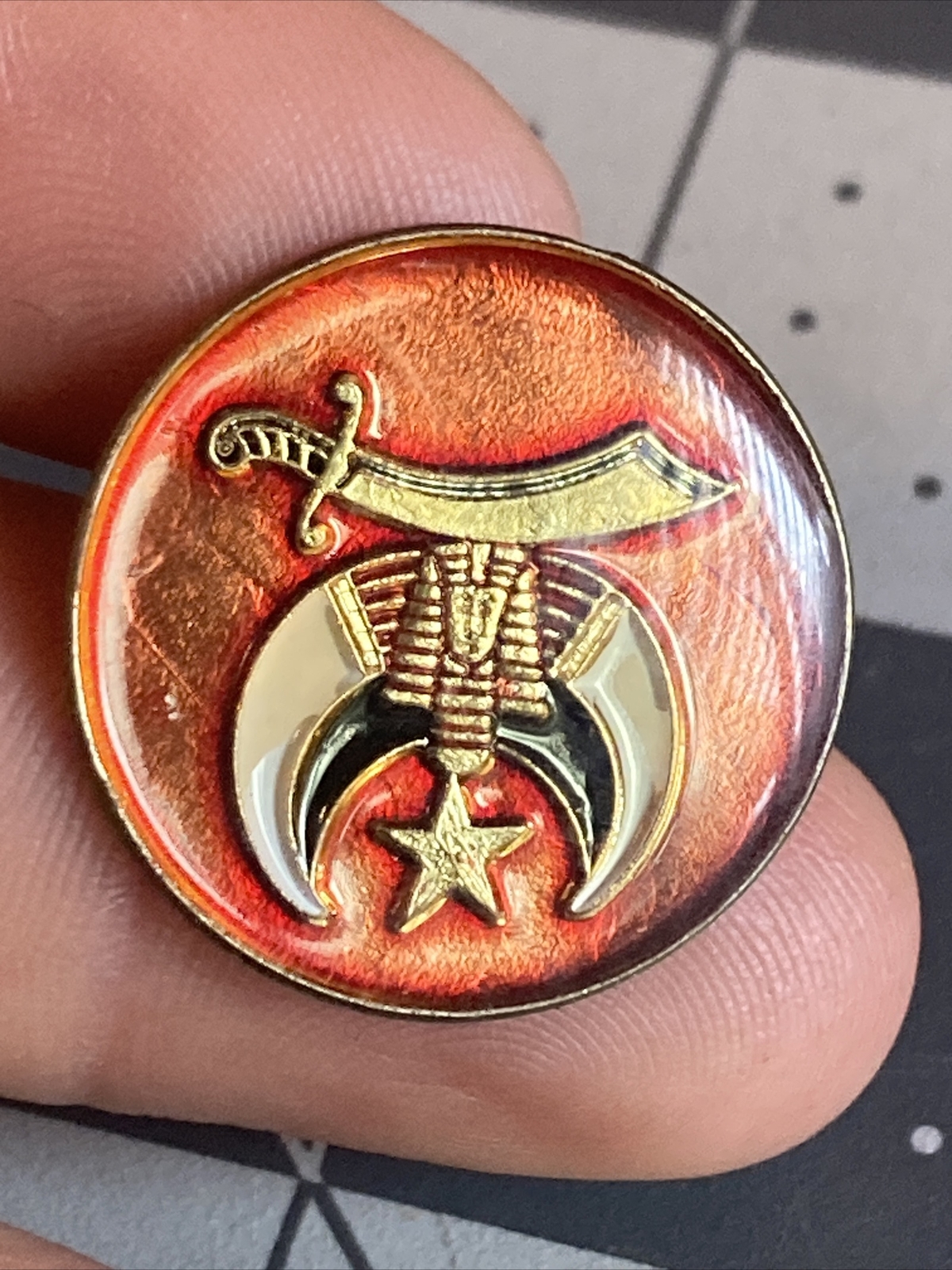 Винтажная эмалированная булавка Shriners Mason редкий товар